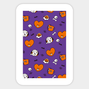 BT21 Halloween Pattern - Purple version Sticker